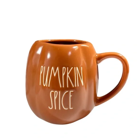 NEW Rae Dunn PUMPKIN SPICE Pumpkin Shaped Mug - Picture 1 of 7